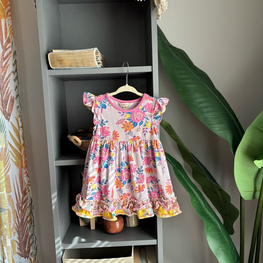 matilda jane spring print ruffle dress